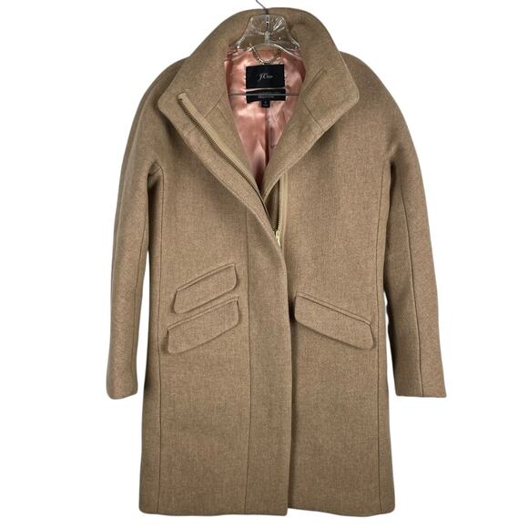 J. Crew Cocoon Coat in Italian Stadium Cloth Wool Blend Tan Size 0 - Picture 6 of 12
